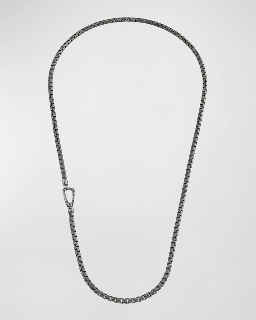 Marco Dal Maso Men
s Ulysses Box Chain Necklace in Silver, 62mm