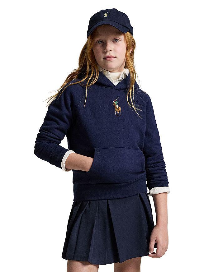 Ralph Lauren Girls' Big Pony Fleece Hoodie - Big Kid