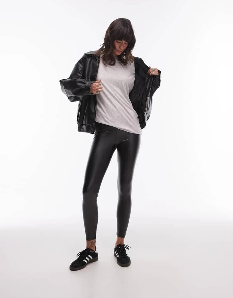 Topshop Topshop faux leather leggings in black 1