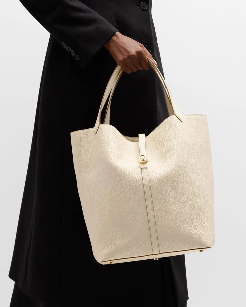 SAVETTE Grain Leather Tote Bag 5