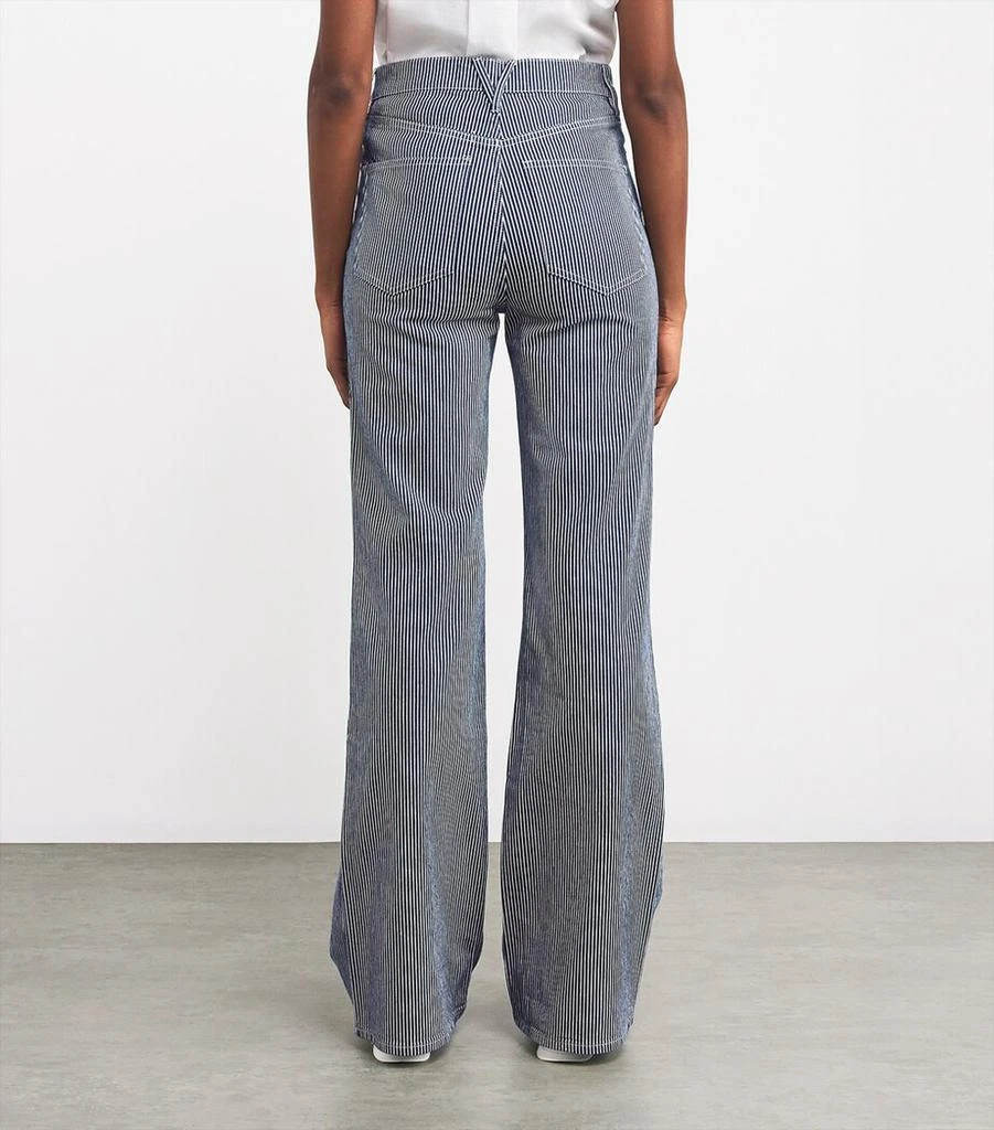 VERONICA BEARD Crosbie Striped Wide-Leg Jeans 4
