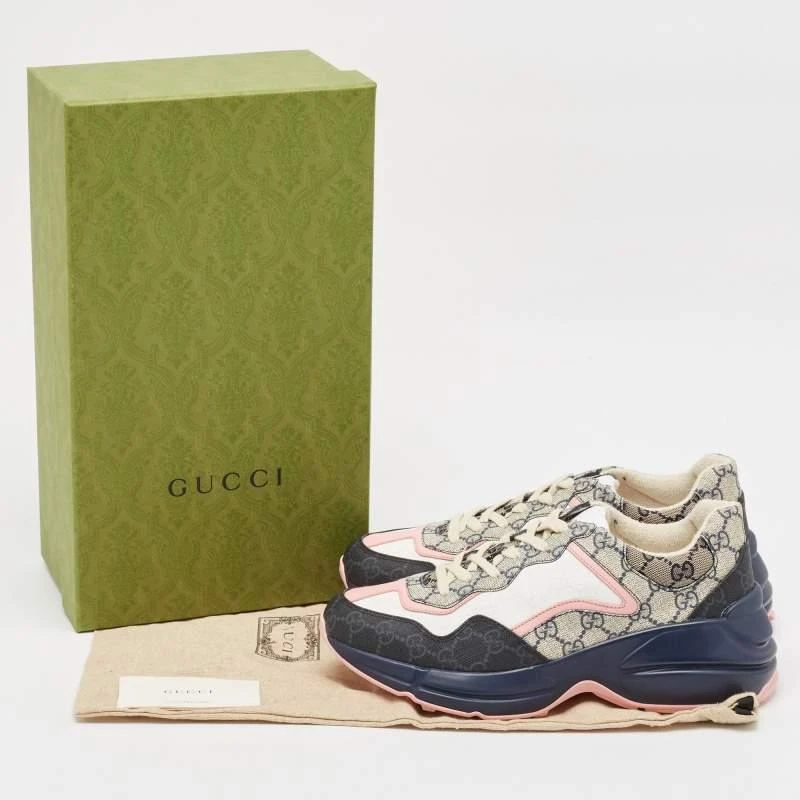 Gucci Gucci Multicolor GG Supreme Canvas Rhyton Sneakers Size 40 9