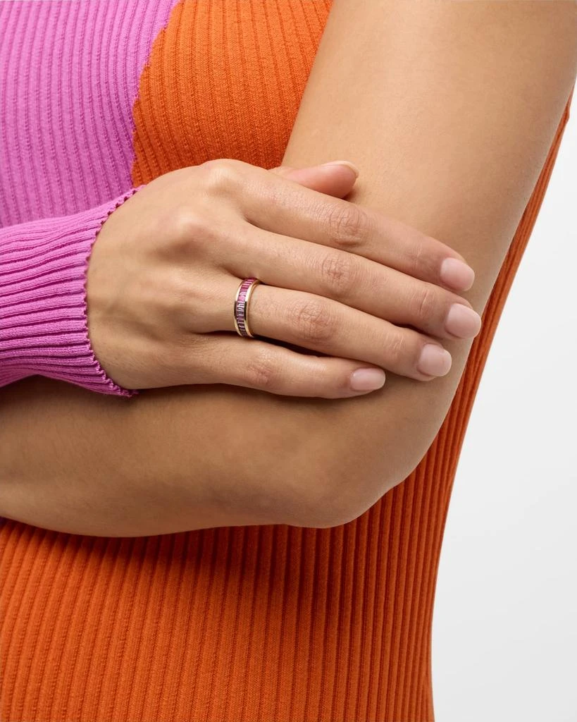 Sydney Evan 14K Gold and Gemstone Channel-Set Baguette Eternity Ring 2