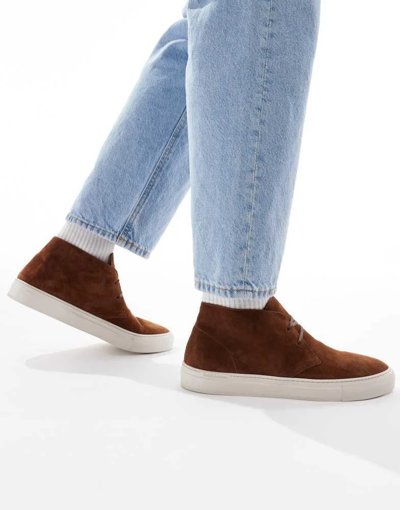 Shop Polo Ralph Lauren Lux chukka boots in brown on Sale at  display picture 1