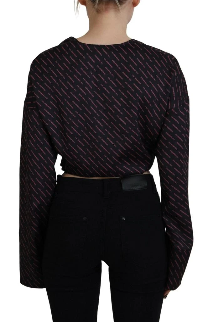 DSQUARED2 Dsquared² Polyester Cropped Logo Printed Blouse Women's Top (Pre-Owned) 3