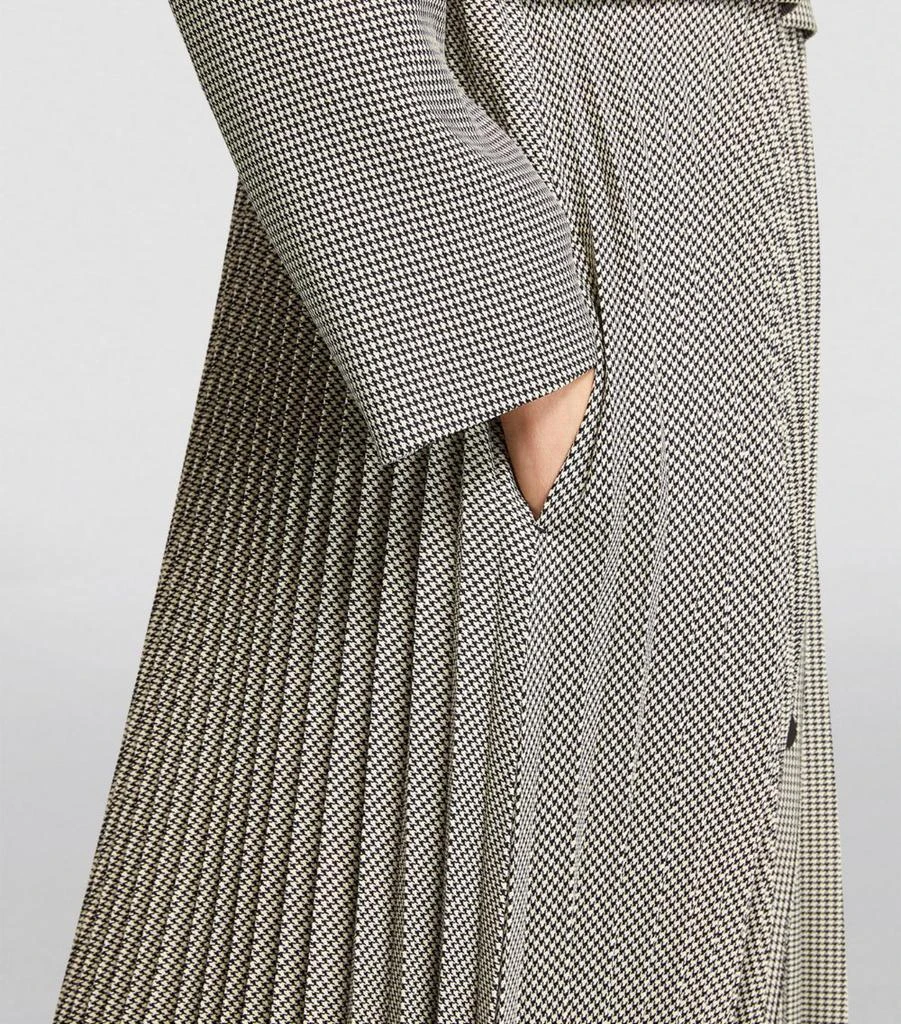 Sandro Houndstooth Pleated Trench Coat 6