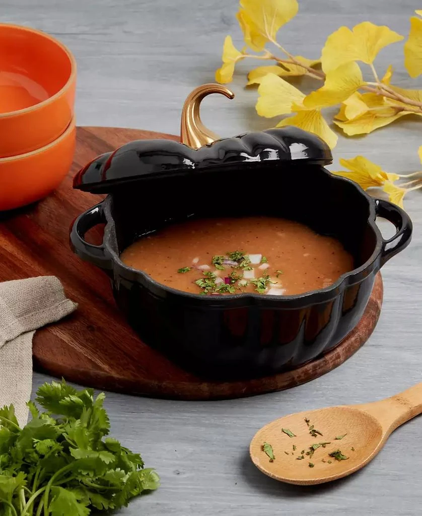 Smith and Clark Iron Works Enameled Cast Iron 2-Qt. Pumpkin Dutch Oven 2