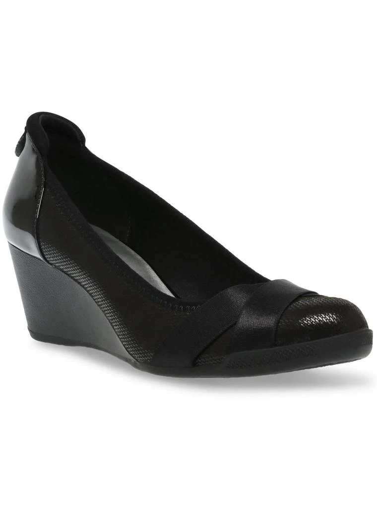 Anne Klein Timeout 2 Womens Slip-On Criss-Cross Wedge Heels 4