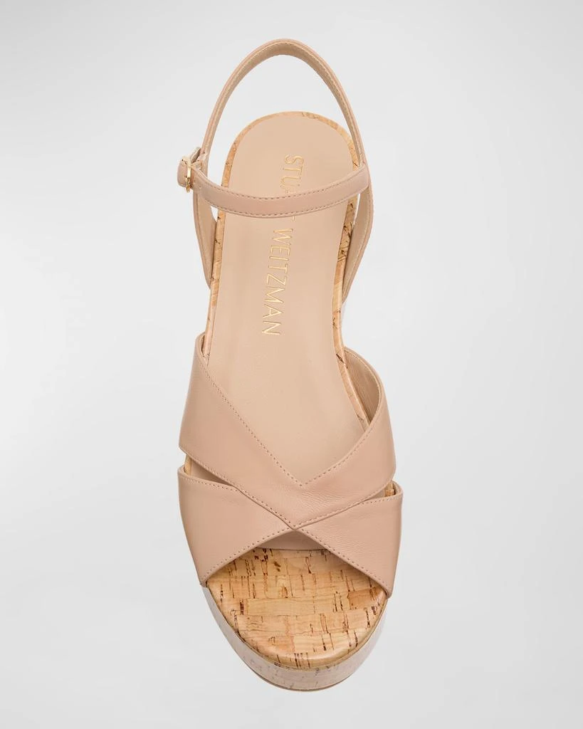 Stuart Weitzman Carmen Midi Crisscross Platform Wedge Sandals 5
