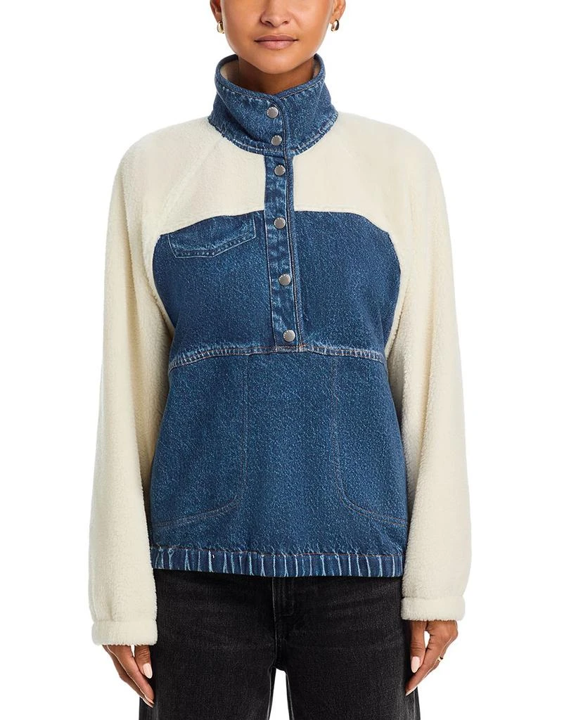 Rag 
Bone Miramar Fleece Cotton Terry Sherpa Pullover 3