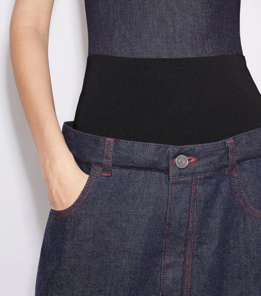 Alaïa Knit-Waist Straight Jeans 5