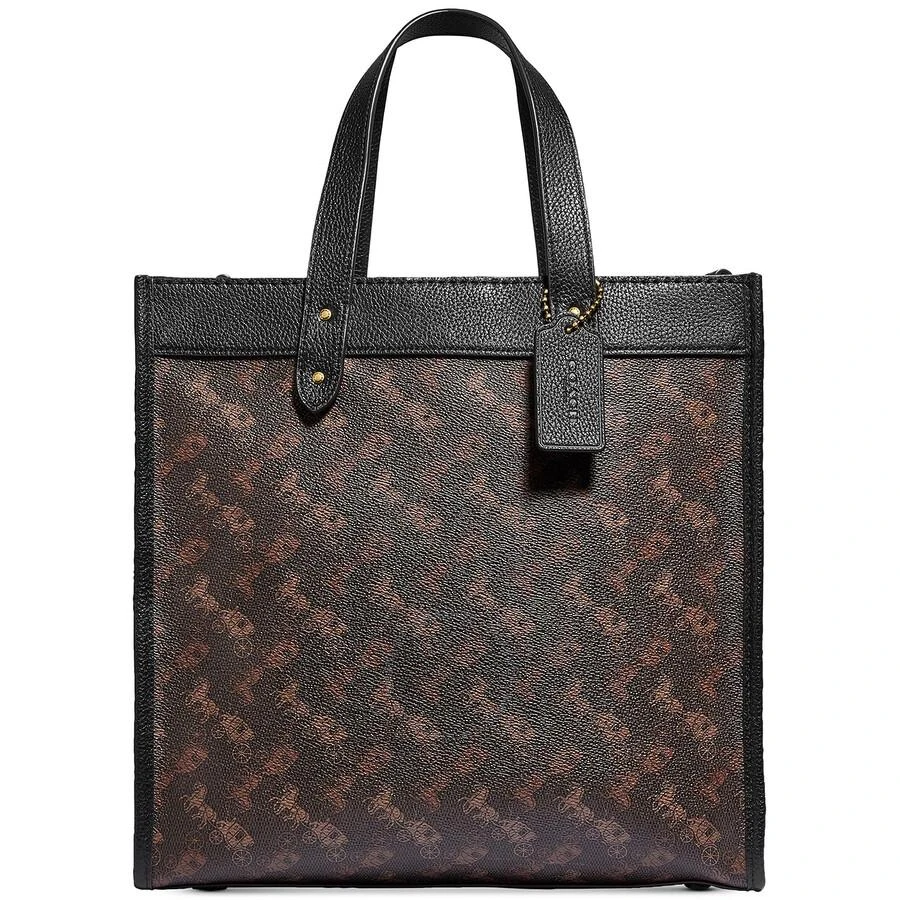 Coach Brass/Truffle Black Ladies Field Tote With Horse And Carriage Print 1