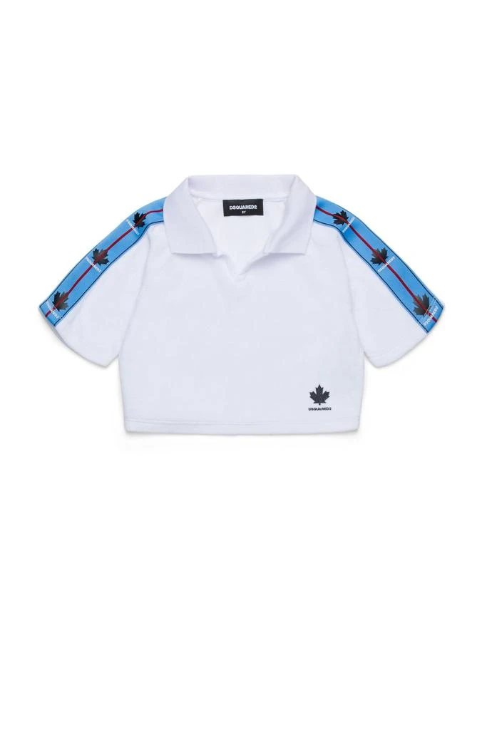 Dsquared2 Kids Dsquared2 Kids Leaf Printed Cropped Polo Top 1