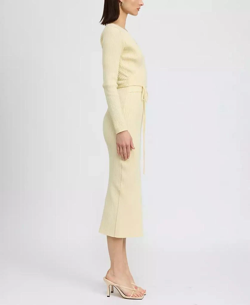 En Saison Women's Merril Ribbed Long-Sleeve Slit-Front Dress 5