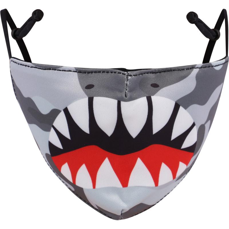 OMG! Accessories Dino mouth camouflage face mask in grey