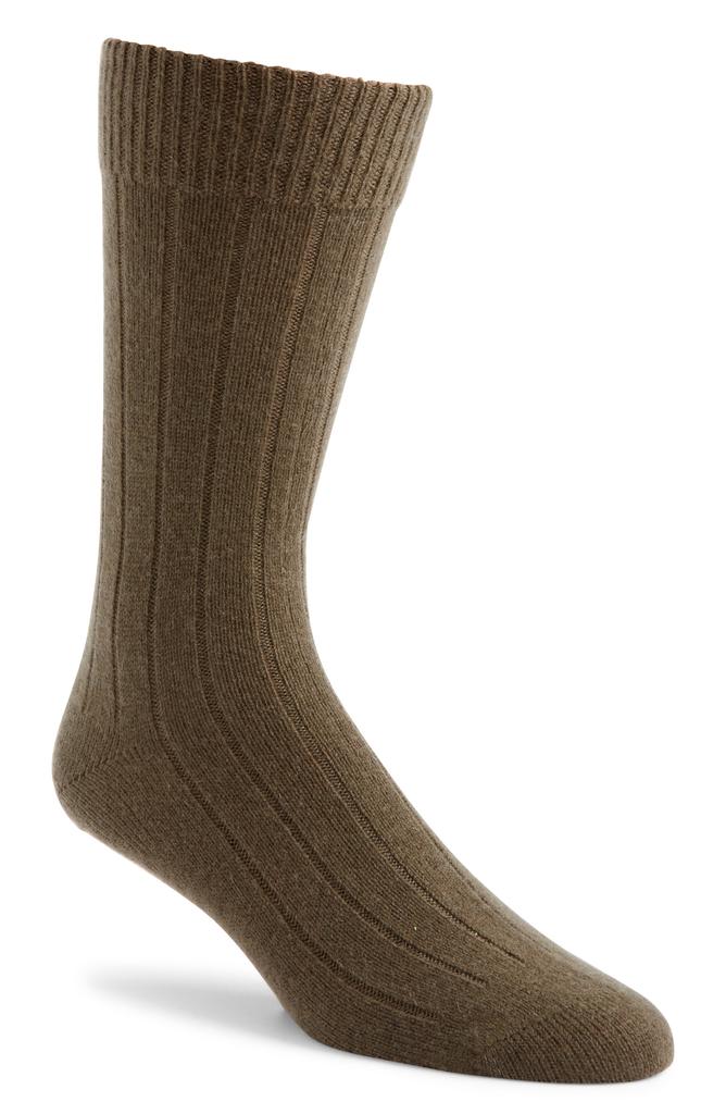 Nordstrom Rib Cashmere Blend Crew Socks