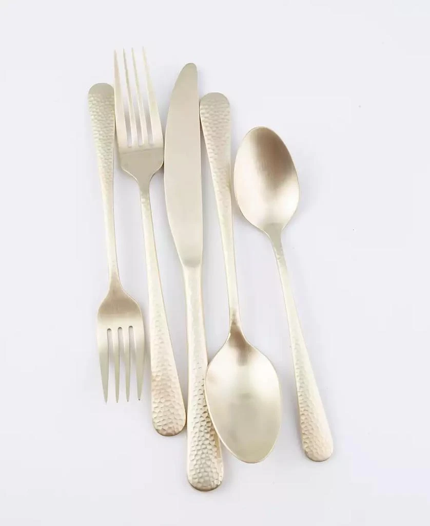 Cambridge Silversmiths Keene Hammered Satin 20-Piece Flatware Set, Service for 4 4