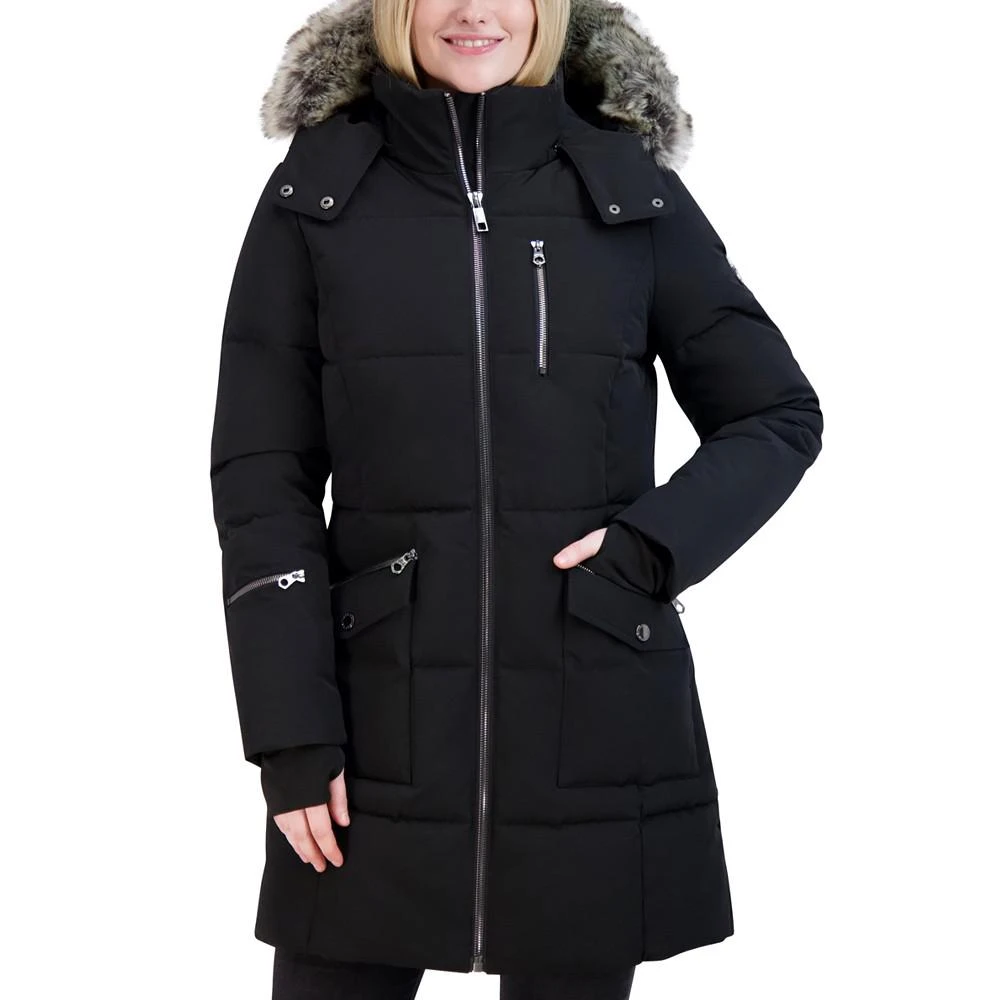 Nautica Women's Faux-Fur-Trim Hooded Puffer Coat 1
