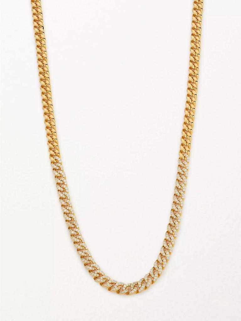 Adriana Orsini 18K Goldplated Silver & Cubic Zirconia Curb-Link Collar Necklace