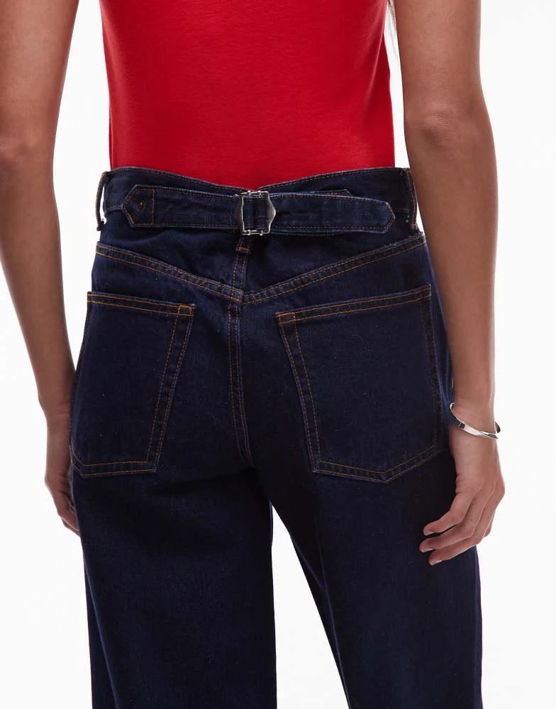 Topshop Topshop Tall Cinch low rise relaxed jean in raw look indigo 4