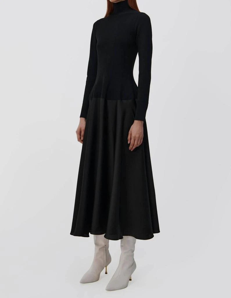 Jonathan Simkhai Jonathan Simkhai - Frances Long Sleeve Satin Combo Midi Dress 2