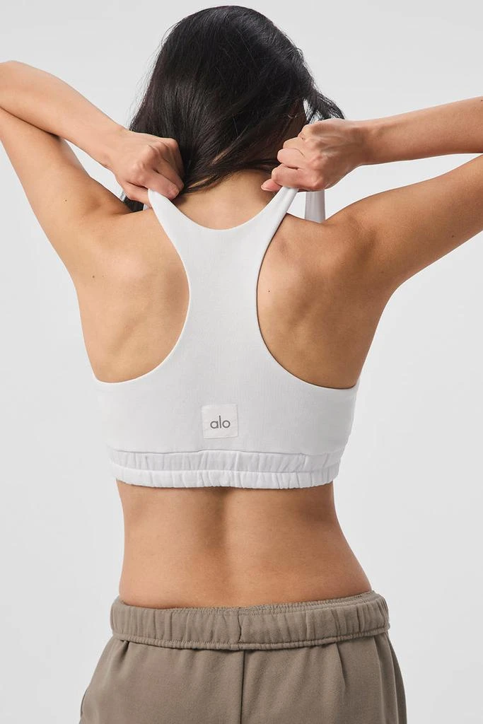 Alo Scoop Neck Sweatshirt Bra - White 2