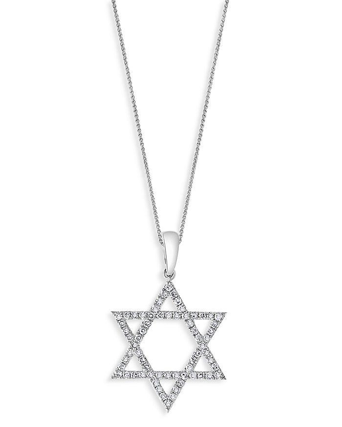 Bloomingdale's Diamond Star of David Pendant Necklace in 14K White Gold, 0.25 ct. t.w. - 100% Exclusive