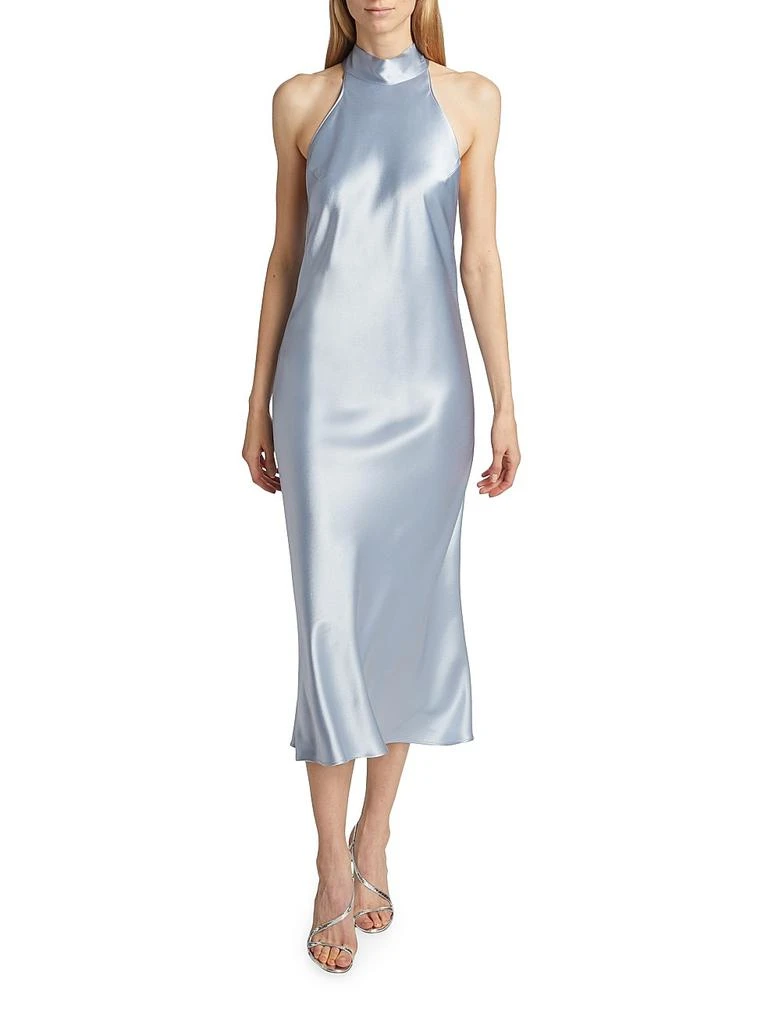 Galvan Bridal Sienna Satin Midi-Dress 2