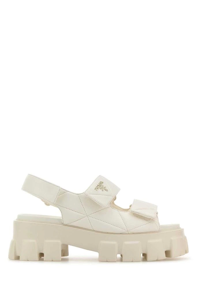 Prada White Nappa Leather Sandals 1