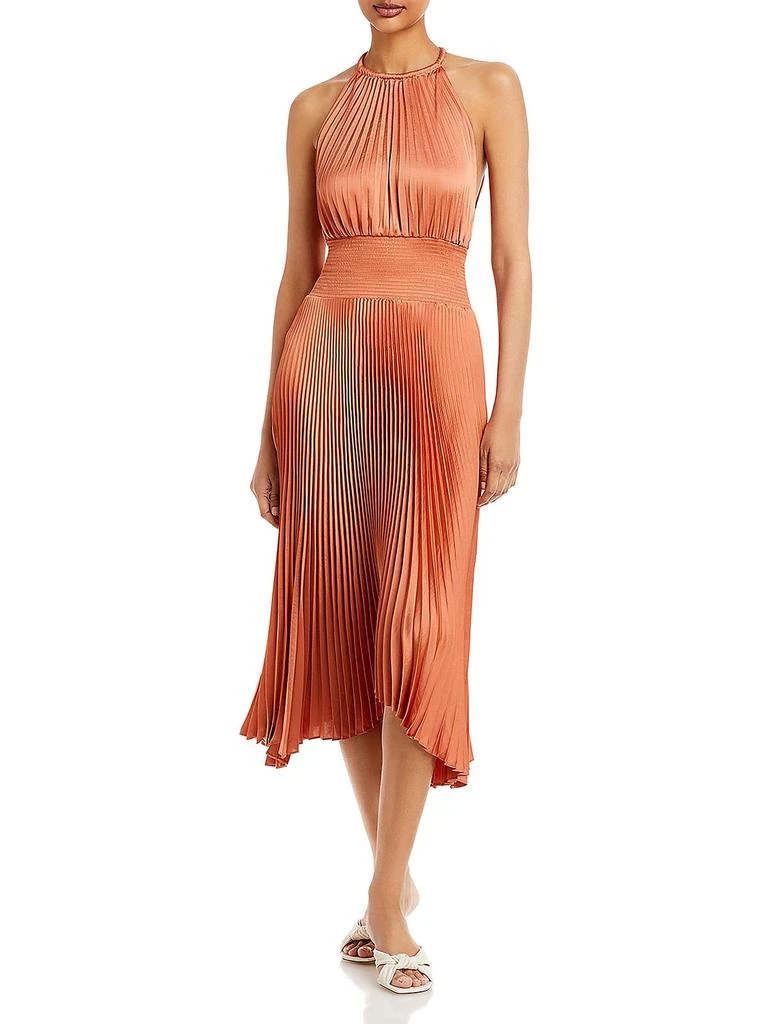 A.L.C. Renzo II Womens Shutter Pleat Midi Halter Dress 1