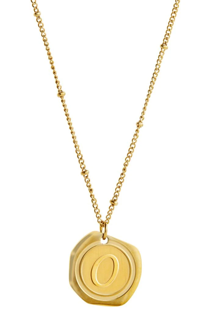 Savvy Cie Jewels 22K Gold Plated Coin Initial Necklace 3