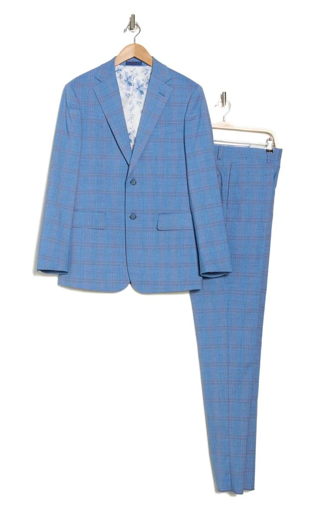 English Laundry Plaid Blue Mélange Suit 3