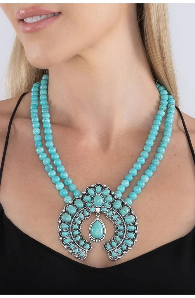 EYE CANDY LOS ANGELES Blossom Teal Statement Necklace 2