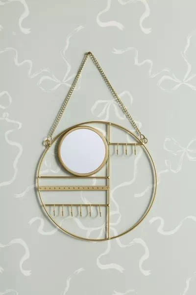 Urban Outfitters Round Mirror Hanging Jewelry Organizer 3