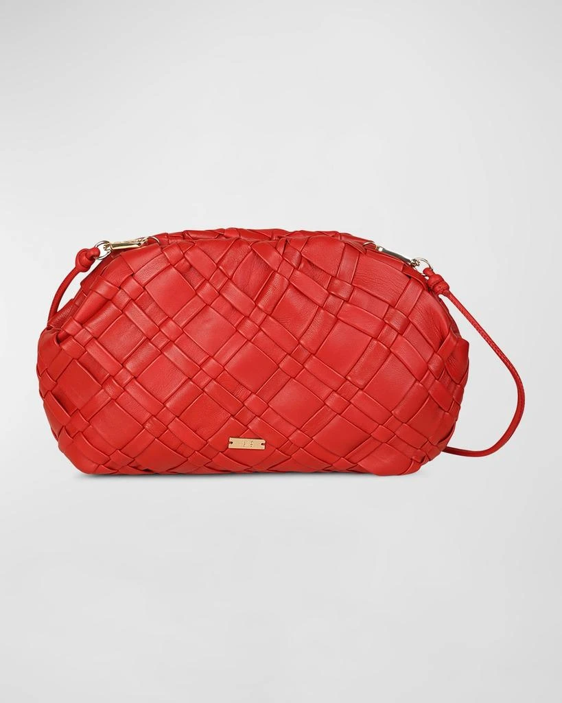 Rafe Aya Frame Woven Leather Clutch Bag 1