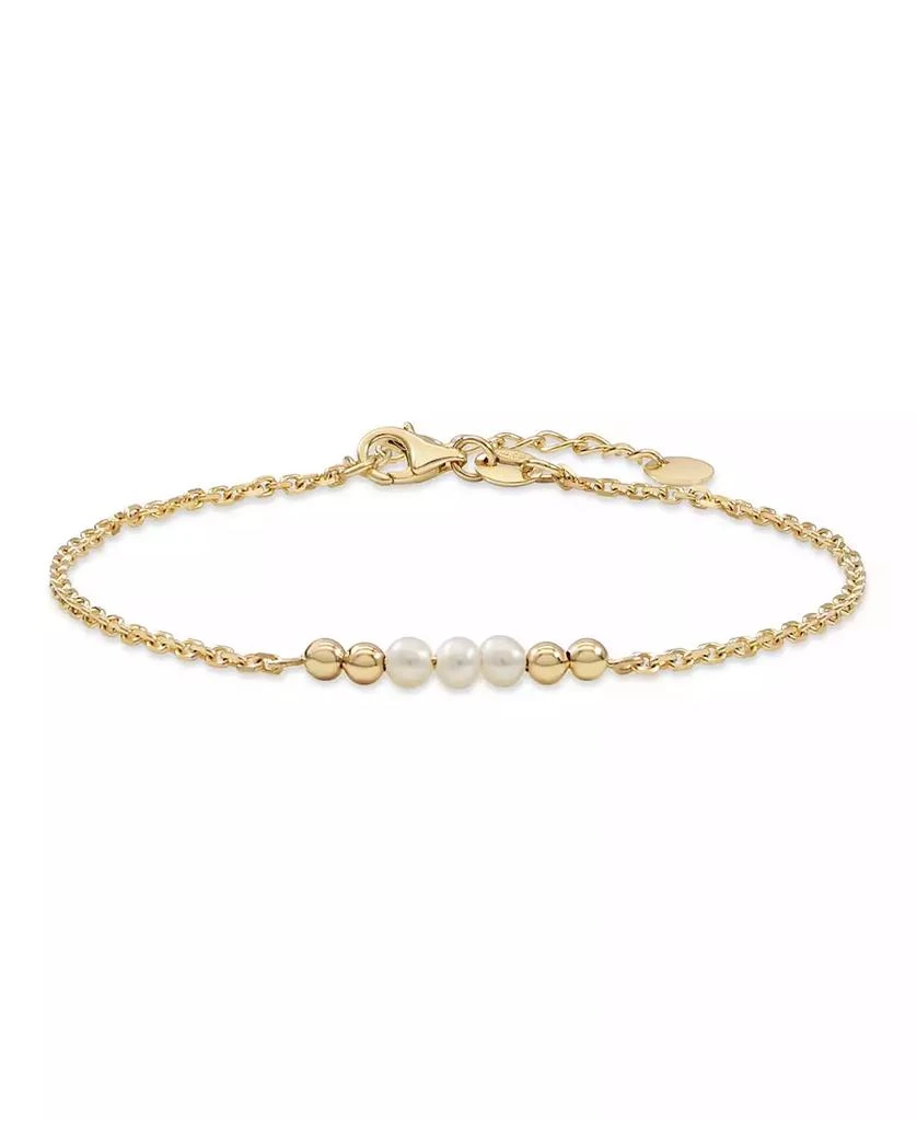 DEVATA Freshwater Pearl Chain Bracelet in 14K Gold, 6.5 in adj to 7.5 in, approx. 2.0 grams.