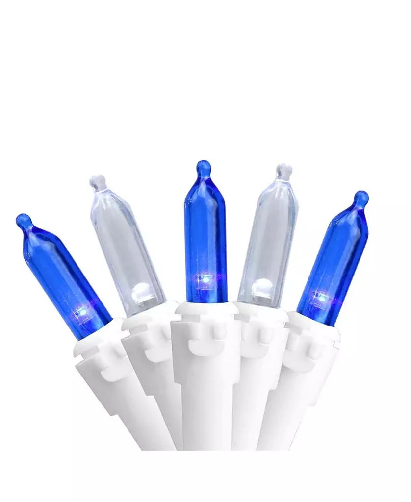 Northlight Set of 50 Blue Pure White LED Mini Christmas Lights 4" Spacing - White Wire