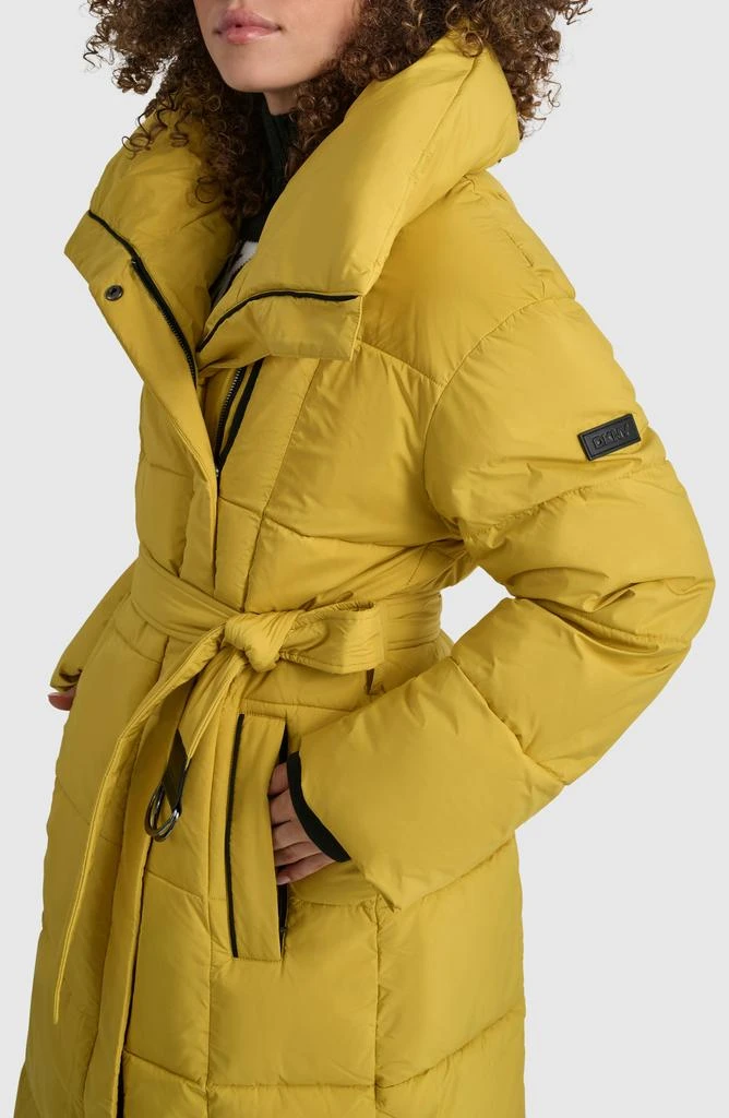 DKNY Asymmetrical Belted Water Resistant Puffer Jacket 7