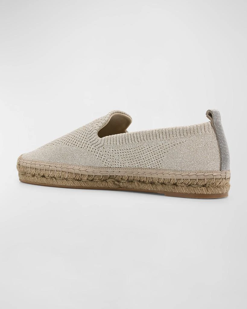 Brunello Cucinelli Metallic Knit Espadrille Loafers 4