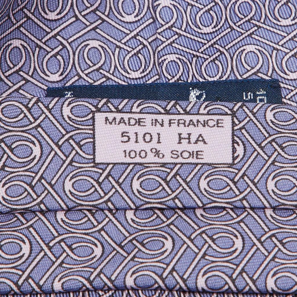Hermes Hermès Purple Printed Silk Classic Tie 4
