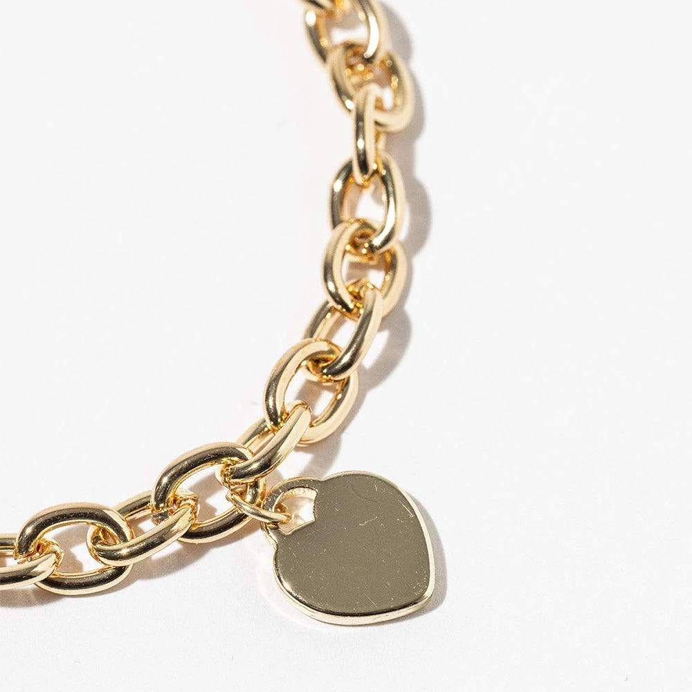 FASHNZFAB Gold Dipped Heart Charm Chain Link Magnetic Bracelet 2