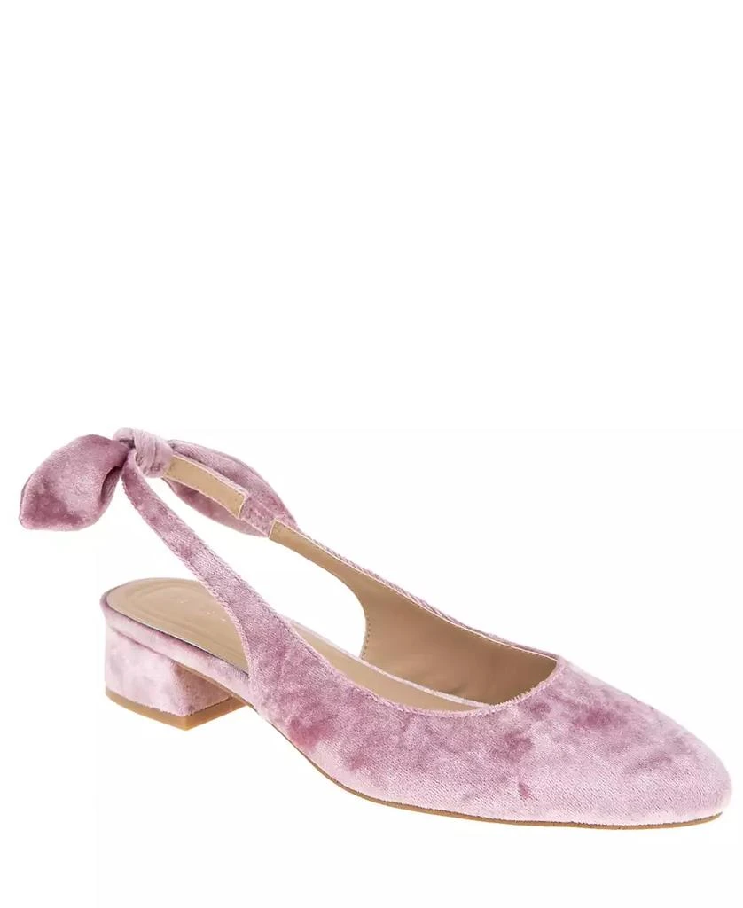 BCBG Women's Torna Velvet Slingback Block Heel Pumps 1