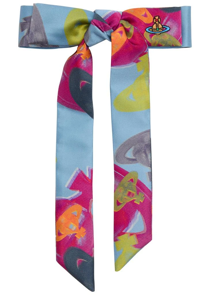 Vivienne Westwood Bow printed satin hair clip 1