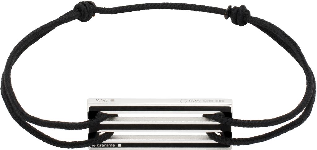 Le Gramme Black Lacquered Cord 'Le 2.5g' Bracelet