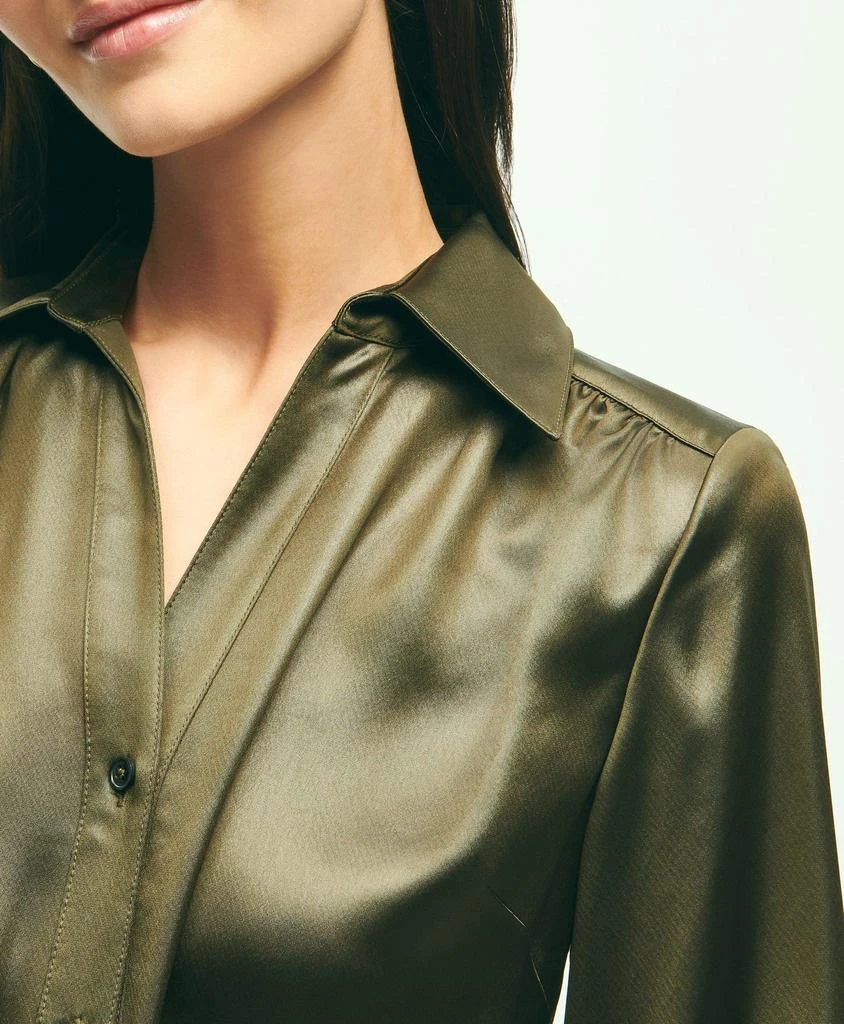 Brooks Brothers Satin Popover Belted Shirt Dress 4