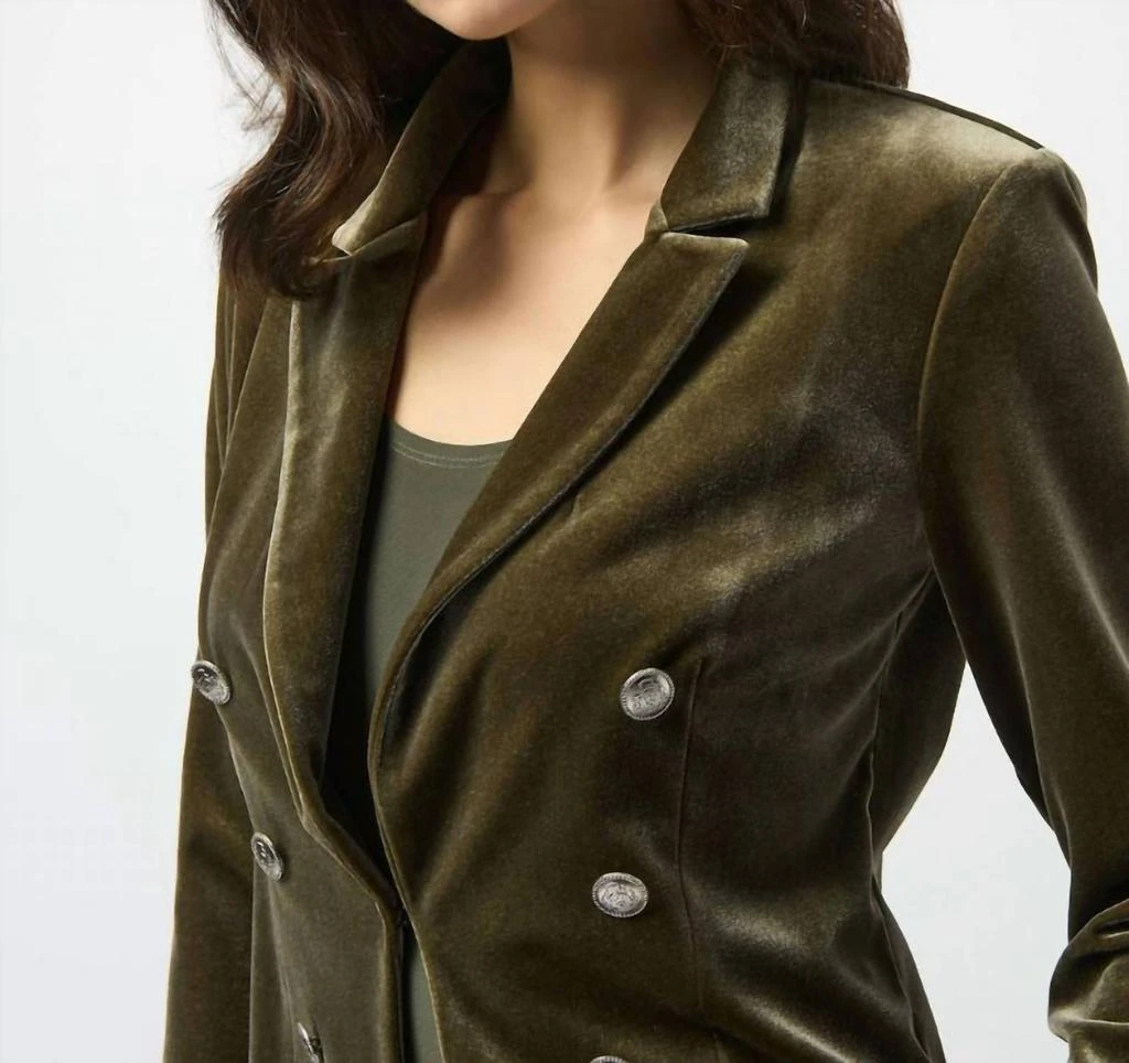 JOSEPH RIBKOFF Joseph Ribkoff - Velvet Knit Fitted Blazer 2
