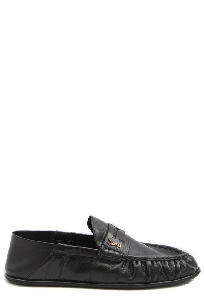 Shop Saint Laurent Logo Plaque Slip-On Loafers on Sale at  display picture 1