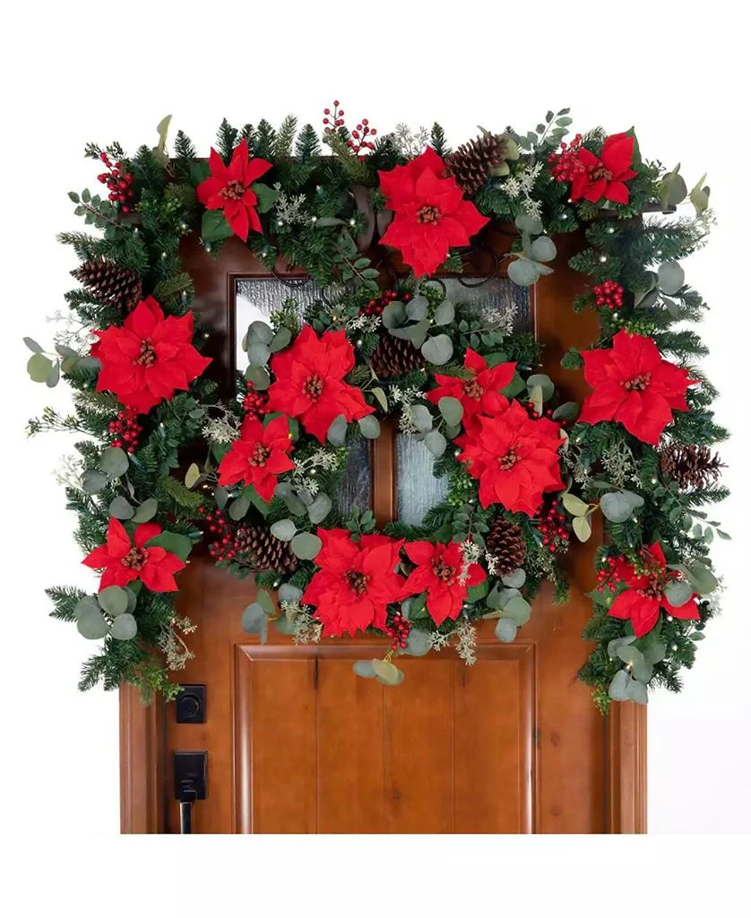 Village Lighting Company 30" Lighted Christmas Wreath, Christmas Poinsettia 3