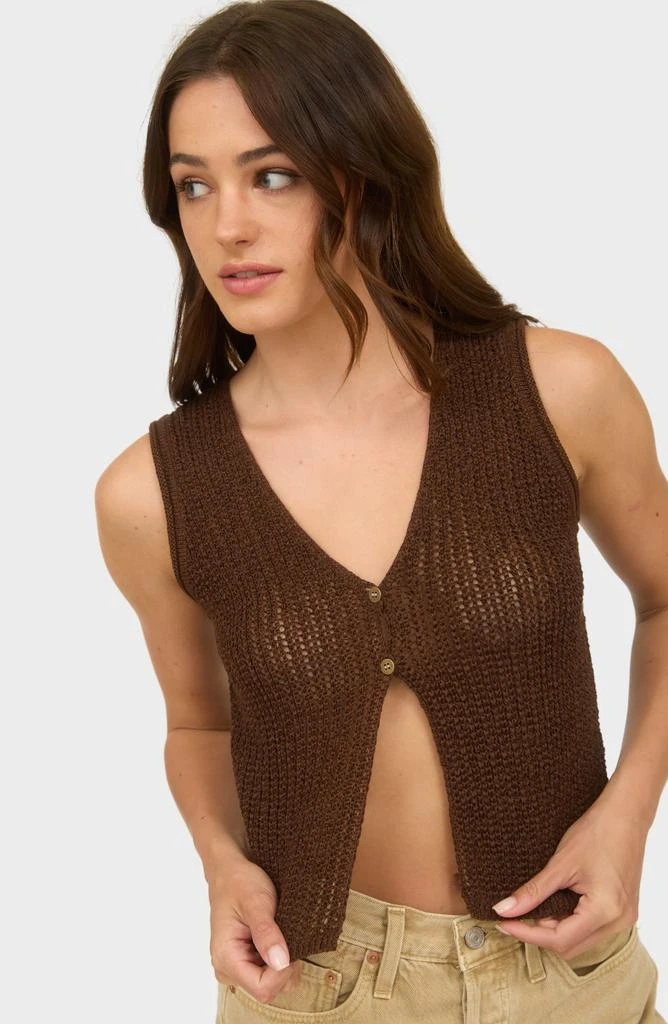 Blu Pepper Button Front Knit Sleeveless Top 5