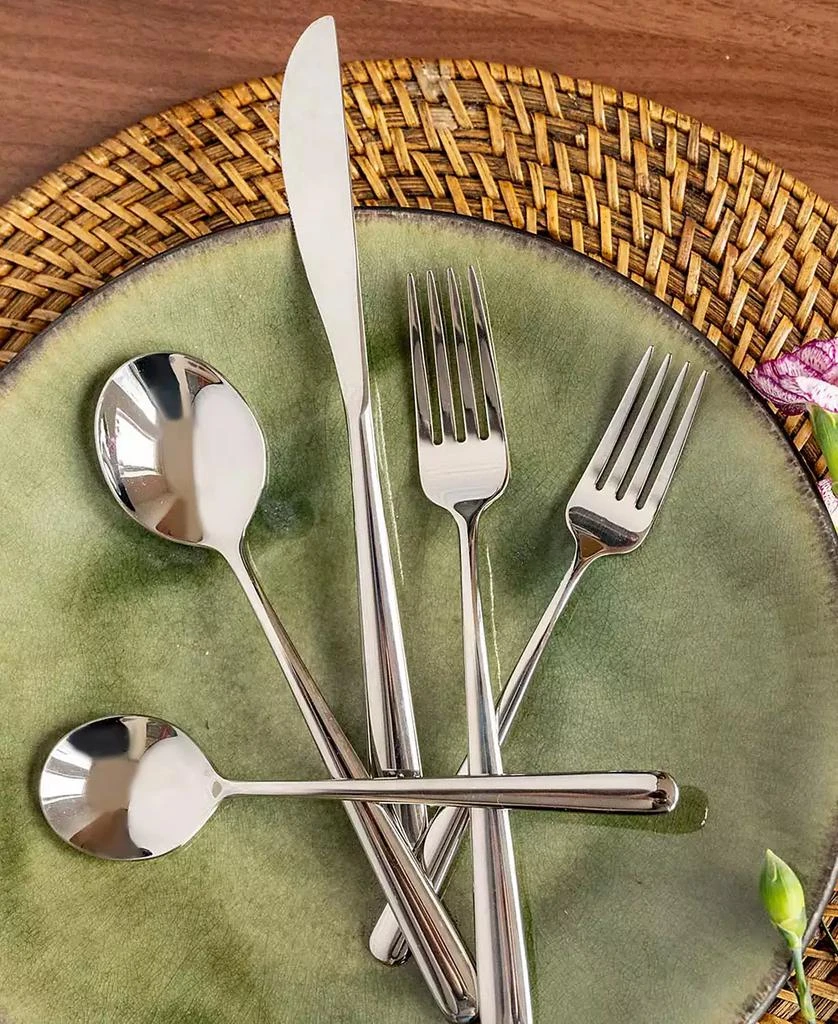 Cambridge Silversmiths Lorenn Mirror 20 Piece 18/10 Stainless Steel Flatware Set, Service for 4 3